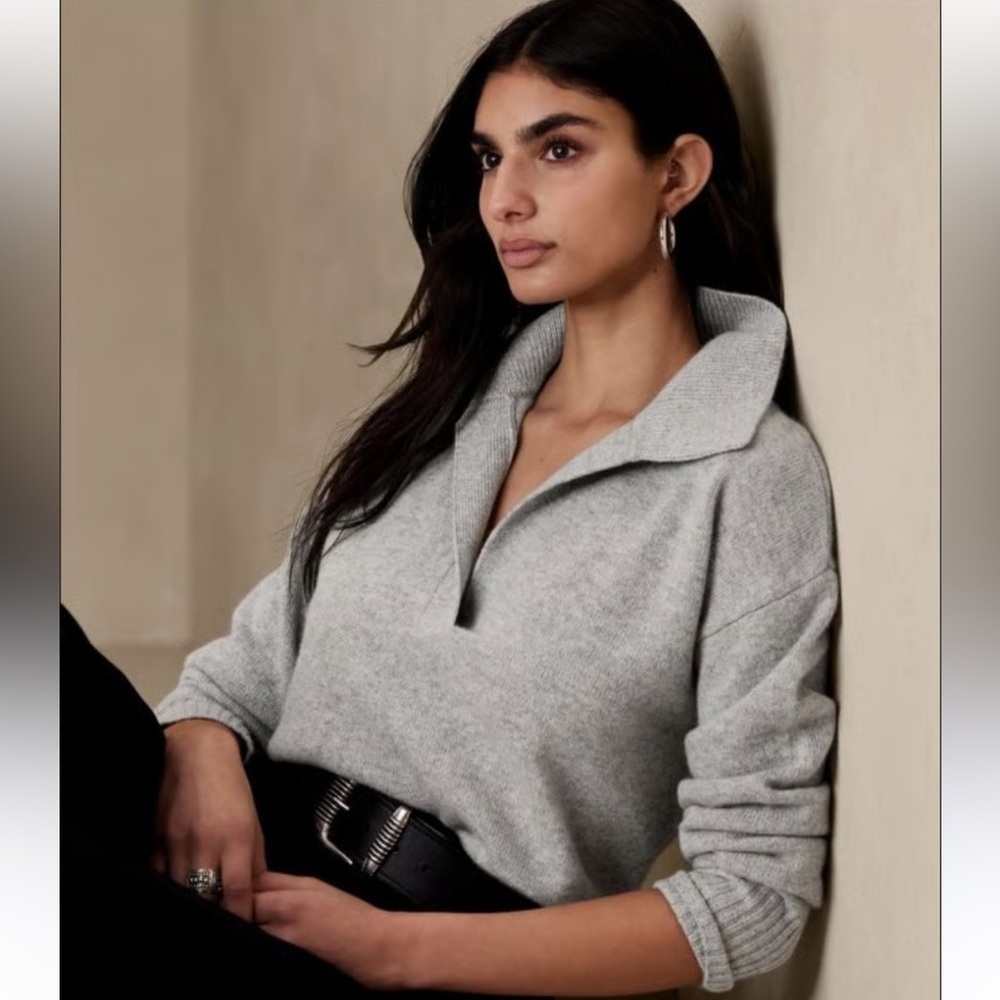 🆕 Banana Republic Cashmere Polo Sweater